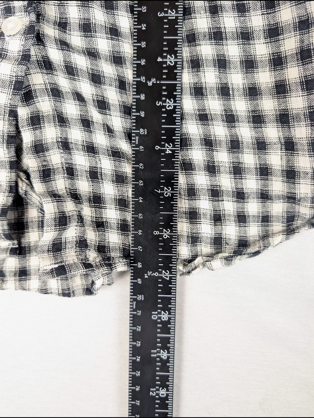 Quince 100% European Linen Plaid Button Down Shirt Women's M Black White - Picture 9 of 9